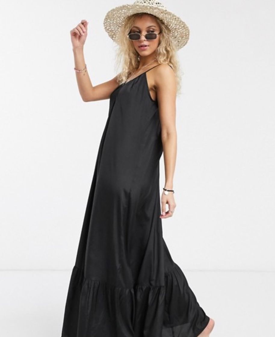 Producto ASOS DESIGN tiered maxi beach dress in black