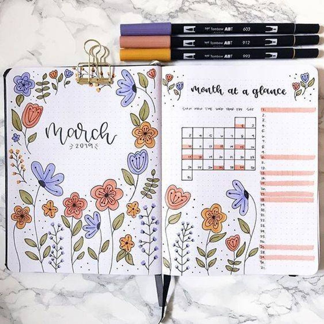 Fashion Planner bullet journal 