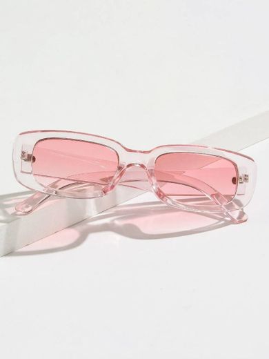 óculos de sol com lentes claras e armação clara//shein