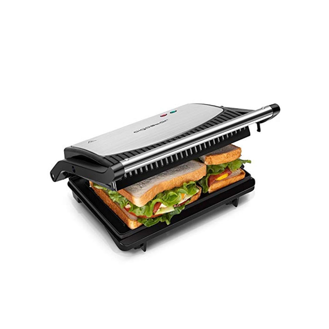 Product Aigostar York 30RUM - Grill, parrilla, panini, sándwich, 750W de potencia, placas