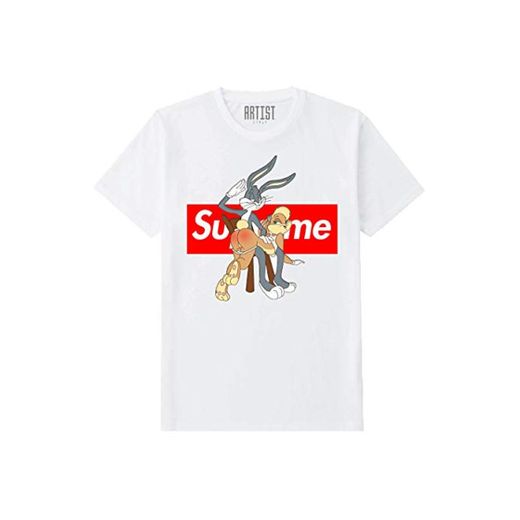 Artist – Camiseta Supreme Logo Bugs Bunny Lola – Camiseta de algodón