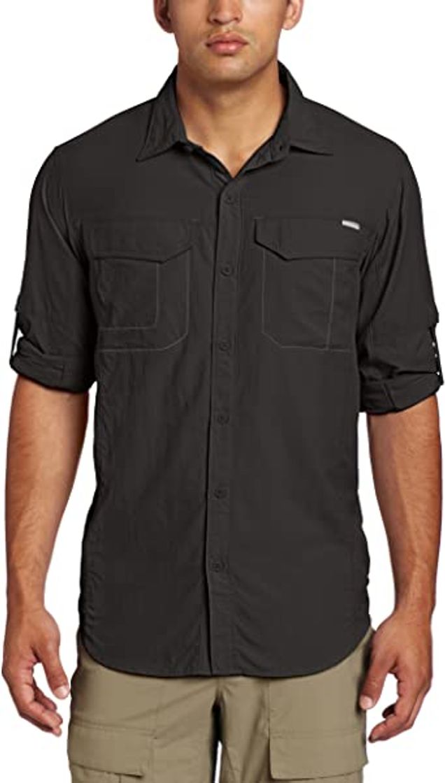 Productos Columbia Camisa de Excursionismo de Manga Larga para Hombre, Silver Ridge II