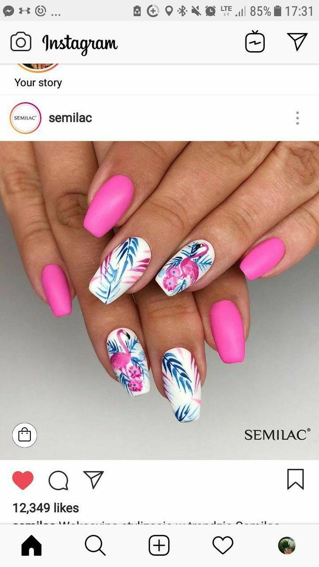 Moda Unhas de flamingo 😍💅🏼