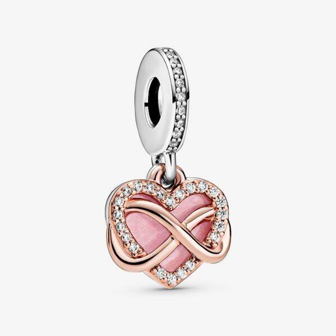 Fashion Pandora Sparkling Infinity Heart Dangle Charm