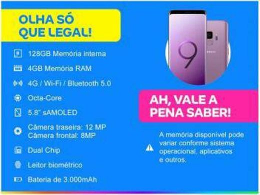 Smartphone Samsung Galaxy S9 128GB Ultravioleta 4G - 4GB RAM