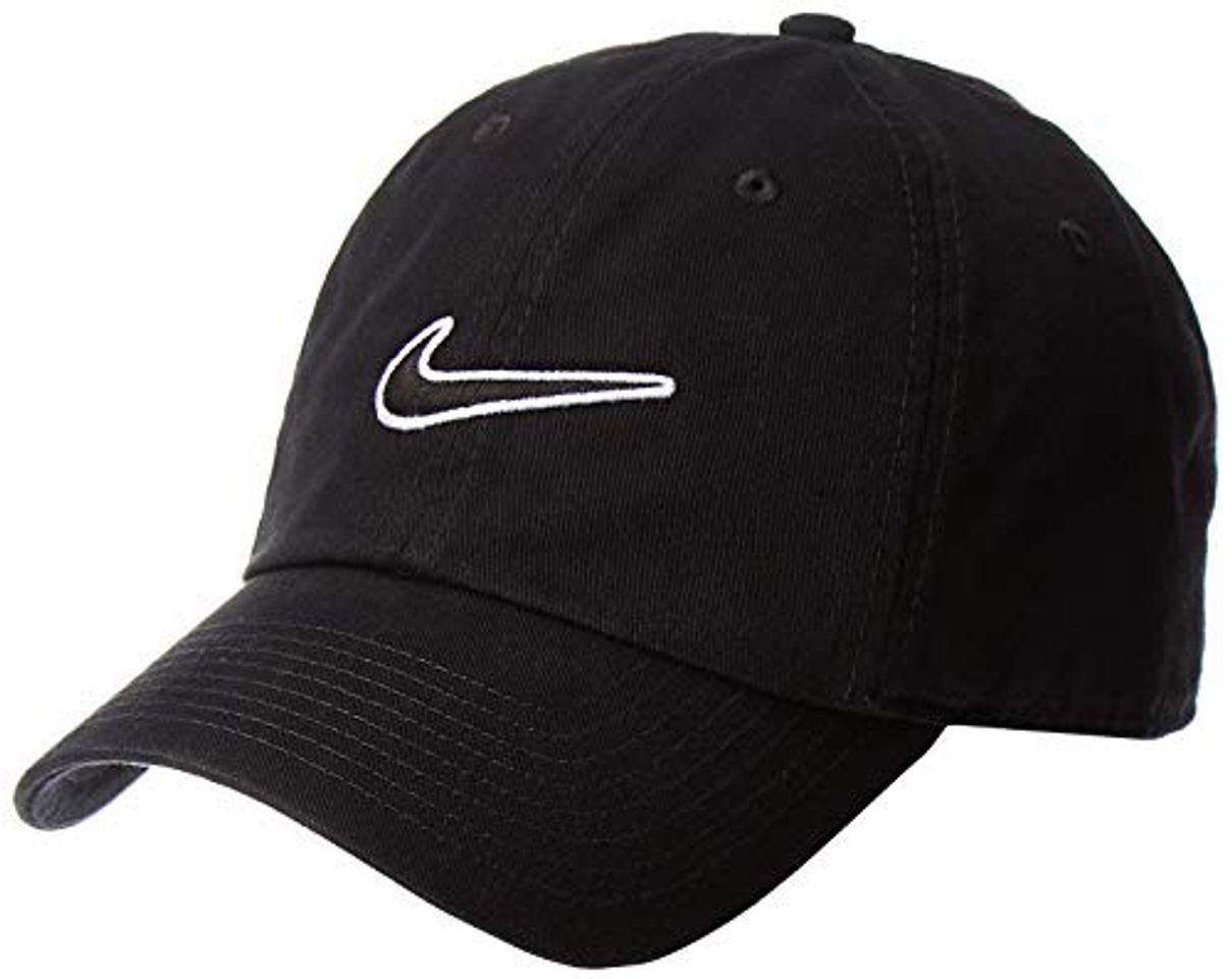 Fashion Nike Heritage 86 Essential Swoosh Gorra Regulable, Unisex Adulto, Negro
