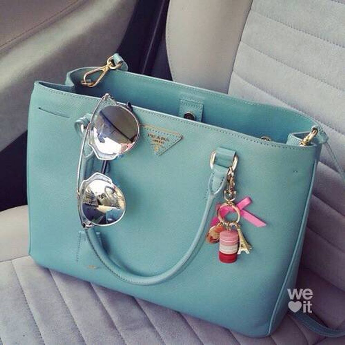 Fashion Bolsa Prada azul bebê 💙