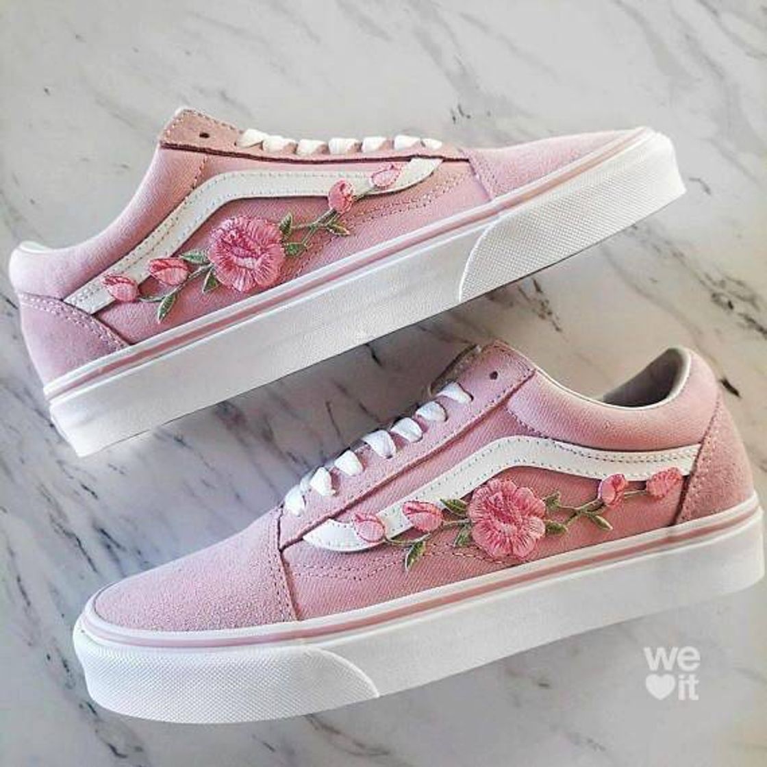 Moda Vans rosa customizado 💕