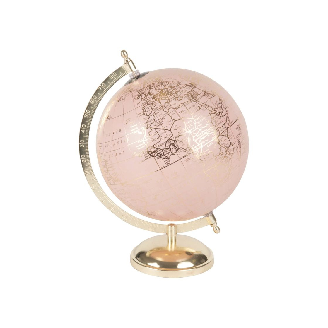 Product Globo terráqueo mapamundi rosa y dorado Clemence Rosy