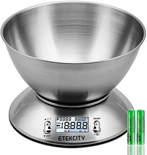 Etekcity EK4150 Báscula Digital para Cocina con Tazón Removible , 11 lbs