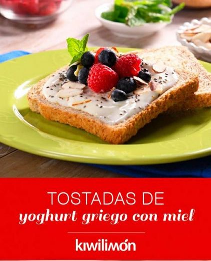 Tostada de Yoghurt Griego con Miel y Frutos Rojos | Receta - Pinterest