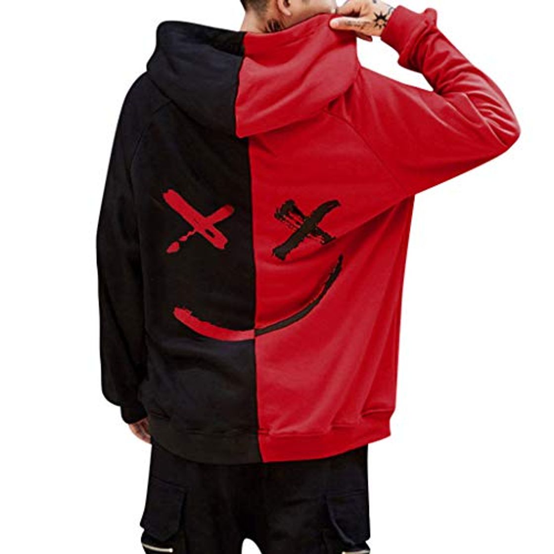 Social Overdose Sudadera Hombres Patchwork Slim Fit Hoodie OtoñO Moda Outwear Nueva Blusa
