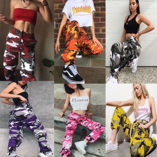 new fashion Women Camo Cargo Trousers Casual Pants Military ...