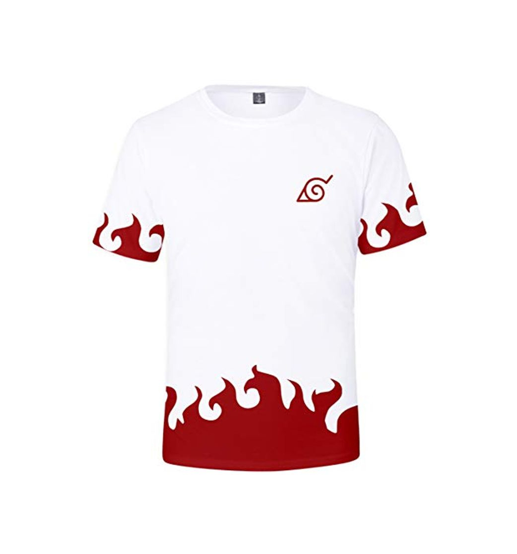 JOAYIN Chico Hombres Naruto T-Shirt Cuello Redondo Impresión 3D Anime japonés Ropa