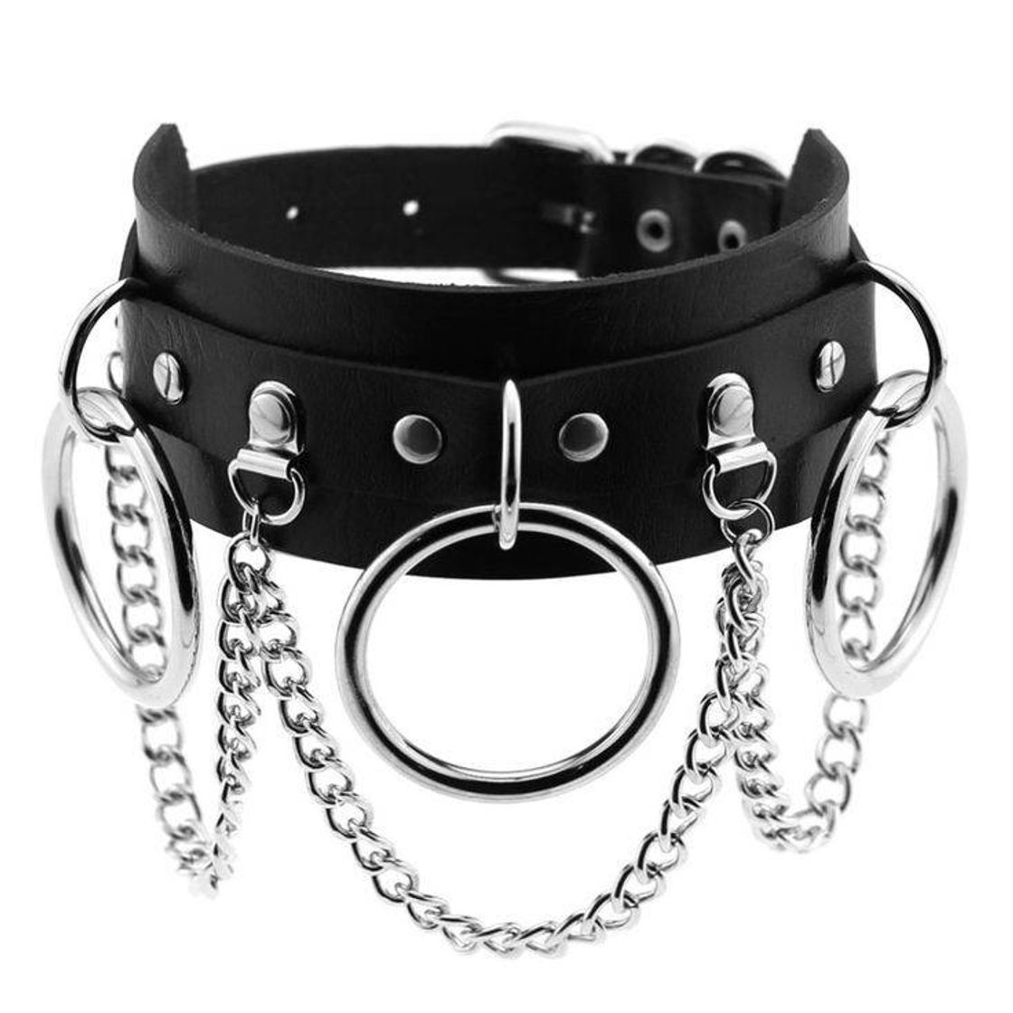 Moda Choker de couro preto