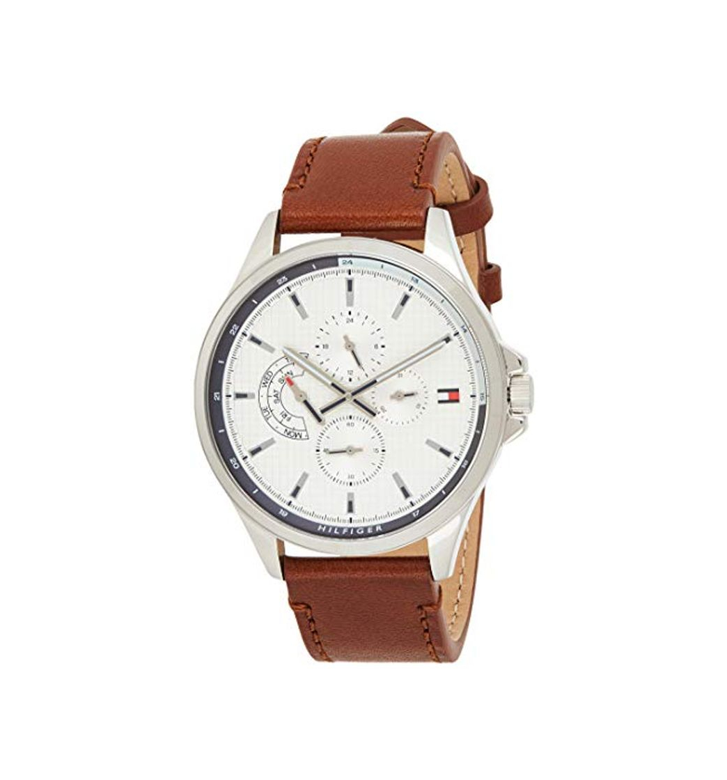 Moda Tommy Hilfiger Reloj Multiesfera para Hombre de Cuarzo con Correa en Cuero 1791614