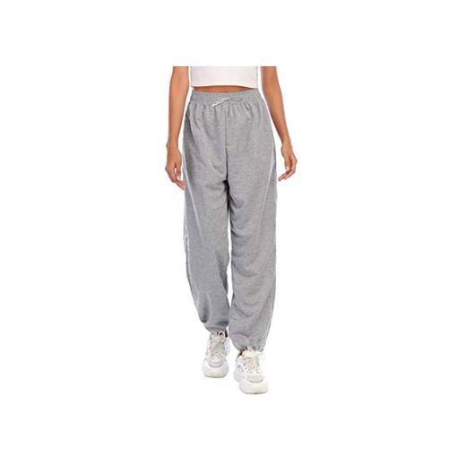 beifon Harem Pantalón Chandal Mujer Largo Pantalón Deportiva Mujer Pantalones Jogging con