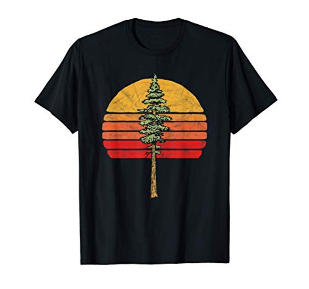 Fashion Retro Sun & Cool Minimalist Redwood Tree Sketch Graphic Camiseta