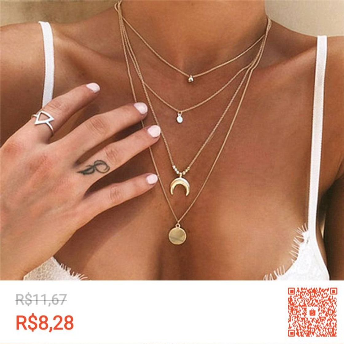 Social Colar lindo e delicado ótimo para usar com vários looks 