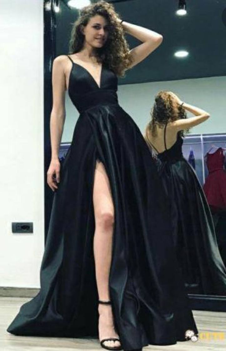 Moda Vestido longo preto 