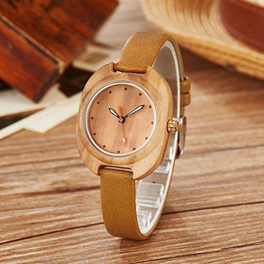 LOOIUEX Reloj de Madera Reloj de Madera pequeño para Mujer