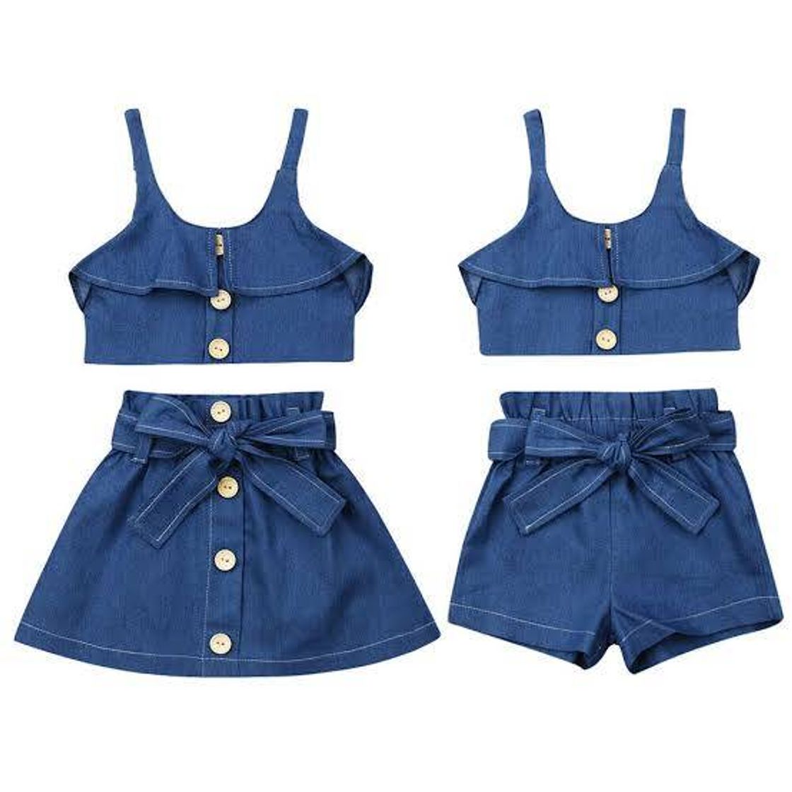 Moda Verão criança crianças menina conjuntos de roupas 1-6y denim