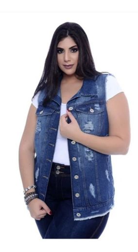  Max Colete jeans Plus size