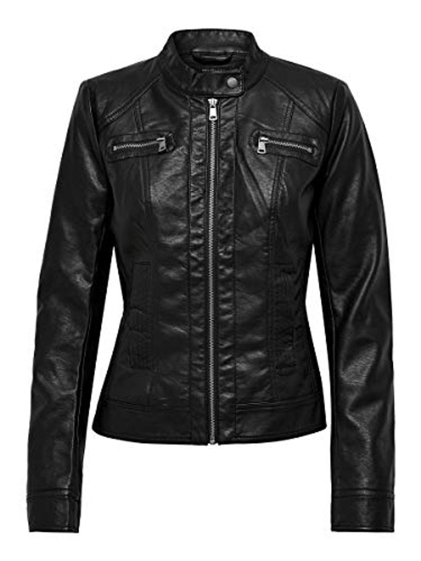 Social Only Bandit PU Biker Chaqueta, Negro