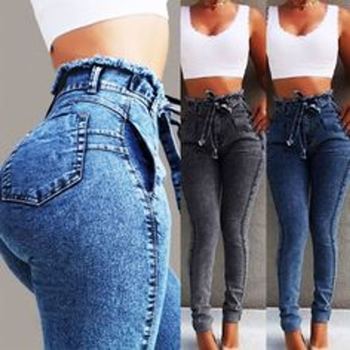 N\P Pantalones vaqueros rasgados de talla grande para mujer