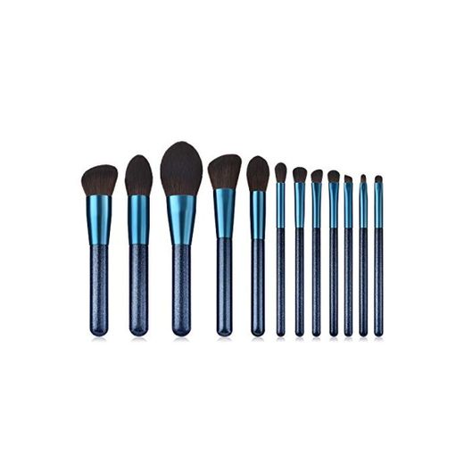 LYTZX Pincel de maquillaje, 12 piezas Juego de azul Suave Nano Nylon