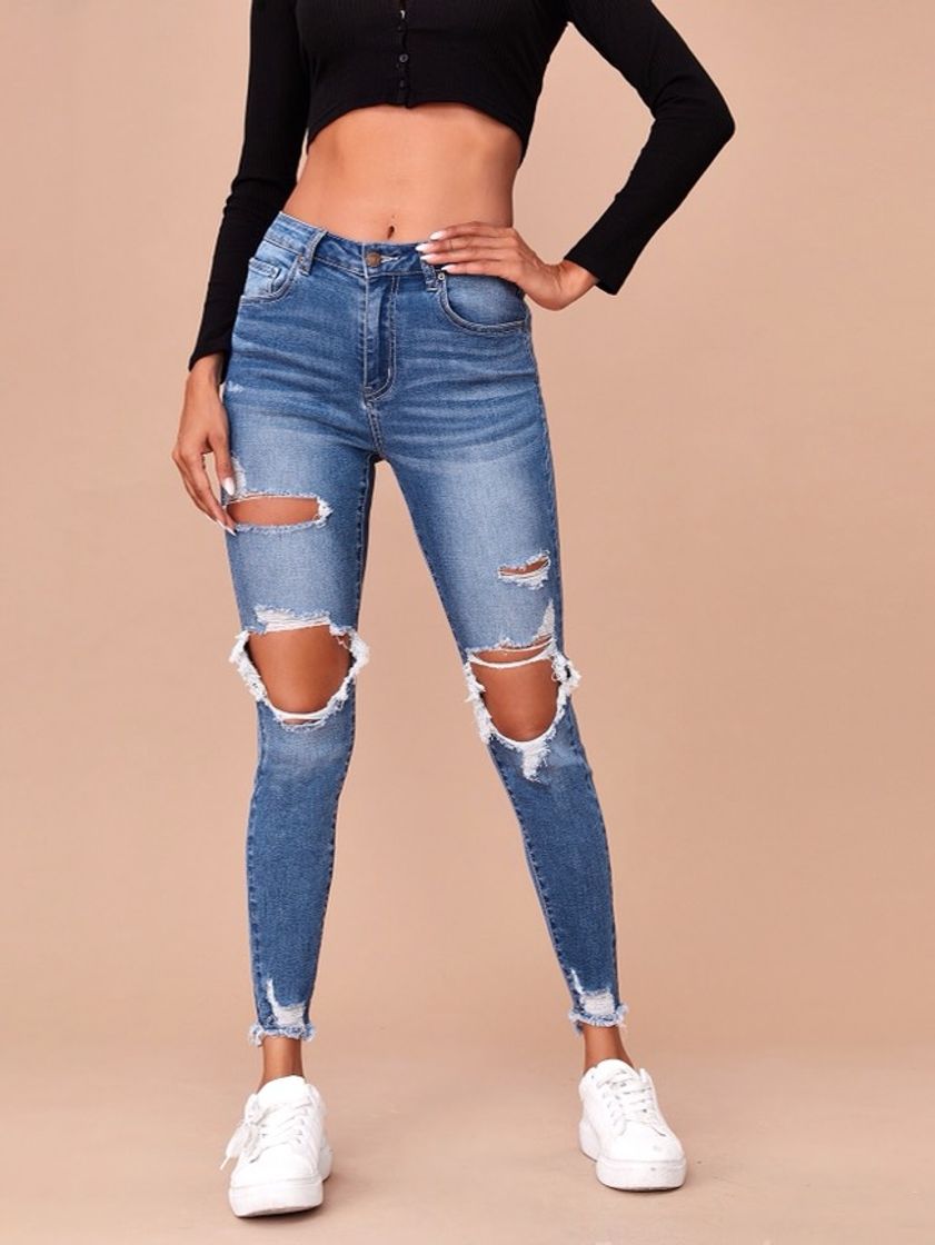 Moda Calça jeans cintura alta 