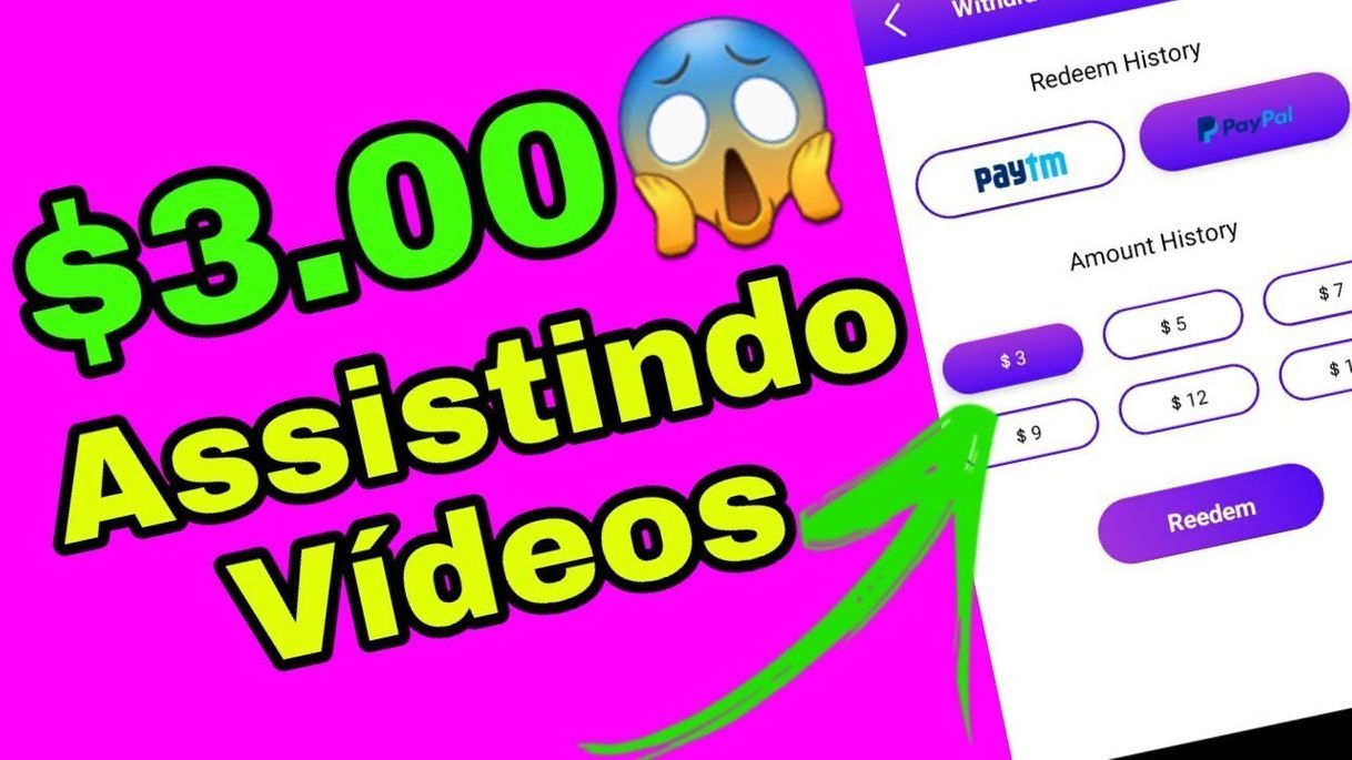 App App muito bom!!!! Você ganha dinheiro assistindo vídeos. 