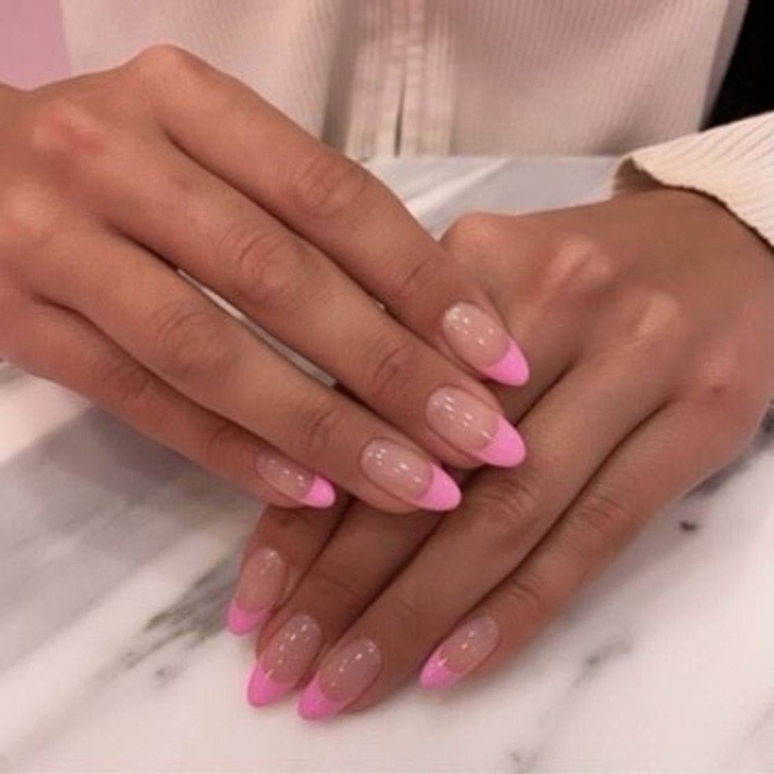 Fashion unhas francesinha rosa