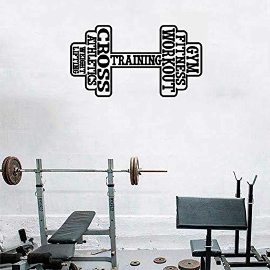 Producto JXAA Decalque Da Parede Do Esporte da Aptidão Dumbell STIZZY Cartaz Musculação Ginásio Atleta Interior Removível Vinil Adesivo de Parede Decoração Moderna 104x57cm