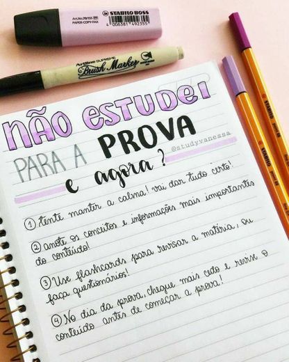 Para as provas