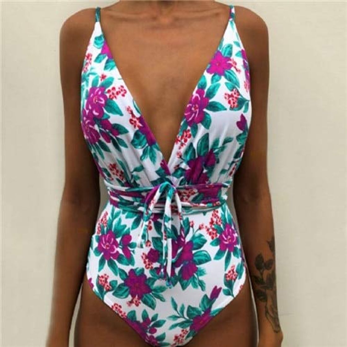 Moda EXEYYBIN Style One Piece Swimsuit Monokini S-XXL Plus Size Swimwear Women Badpak