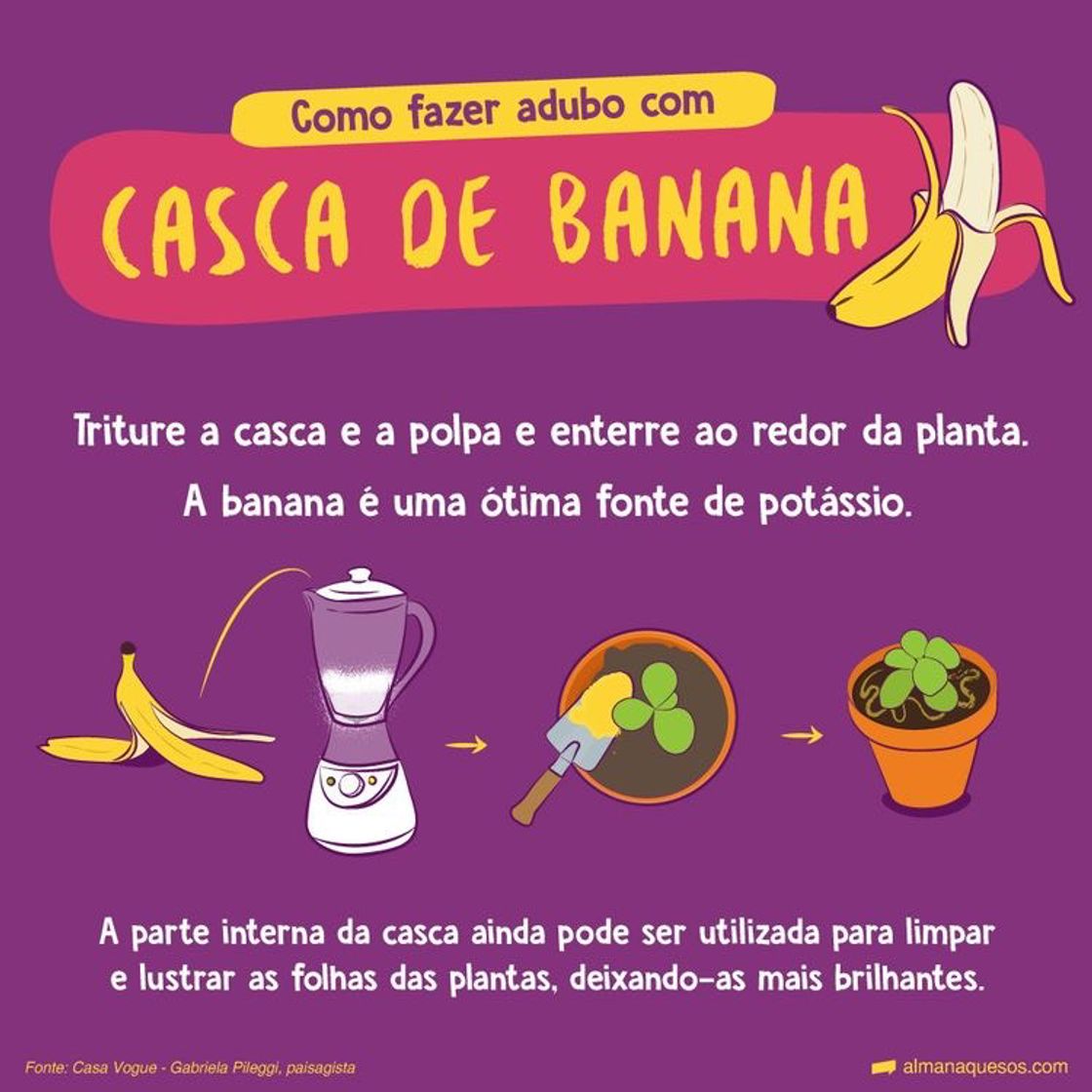 Moda Adubo de casca de banana