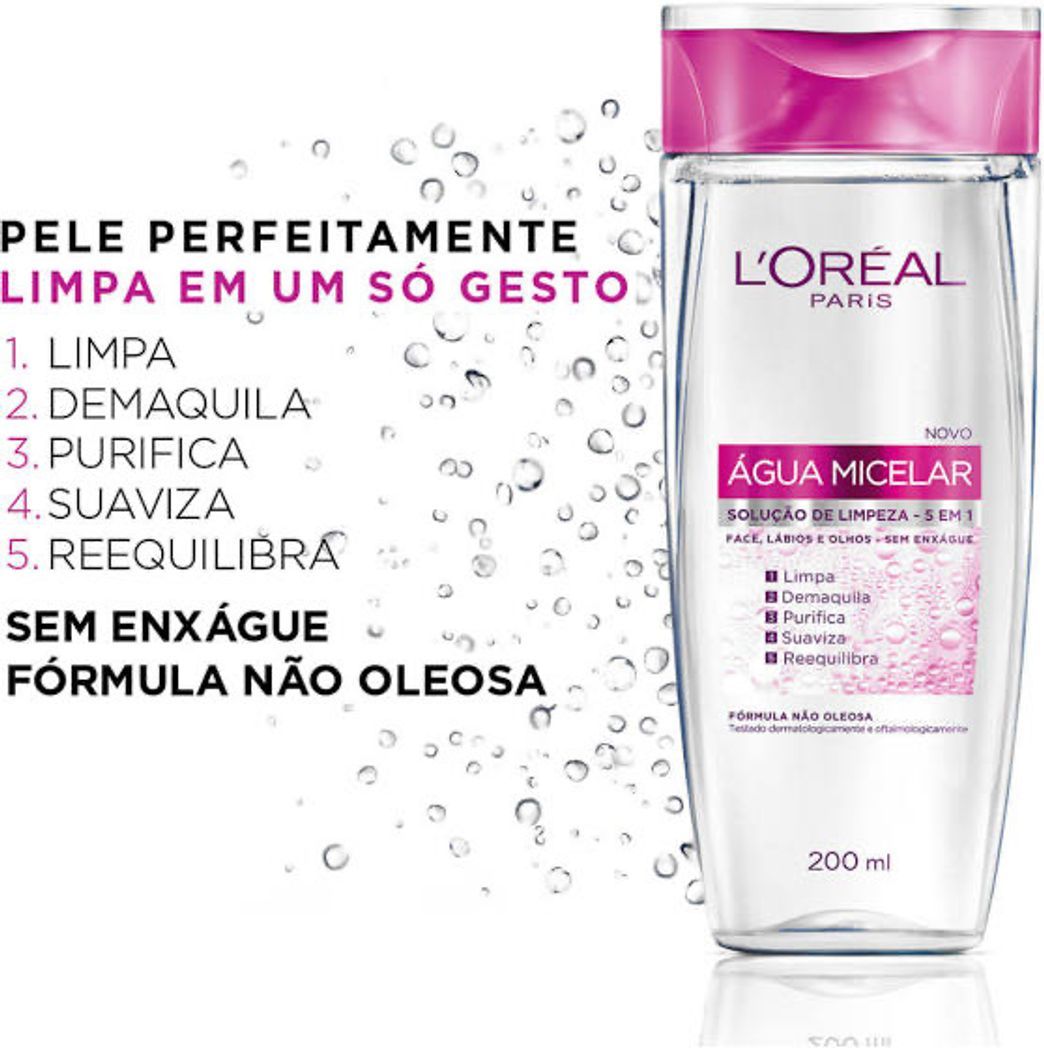 Moda L'ORÉAL PARIS
Solução de Limpeza Facial 5 em 1. 