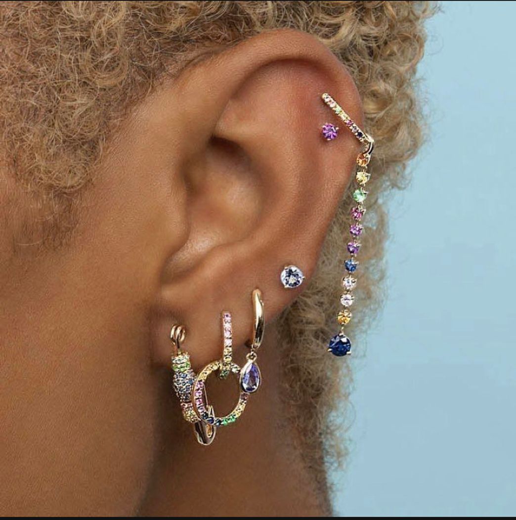 Fashion piercings on ear