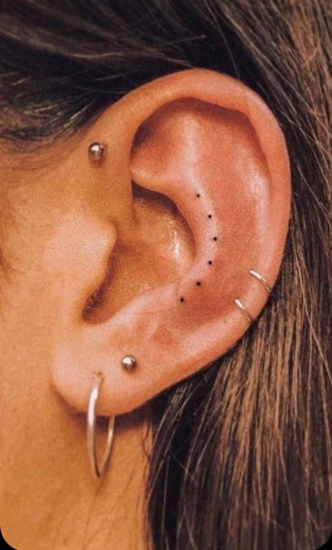 Fashion piercings on ear