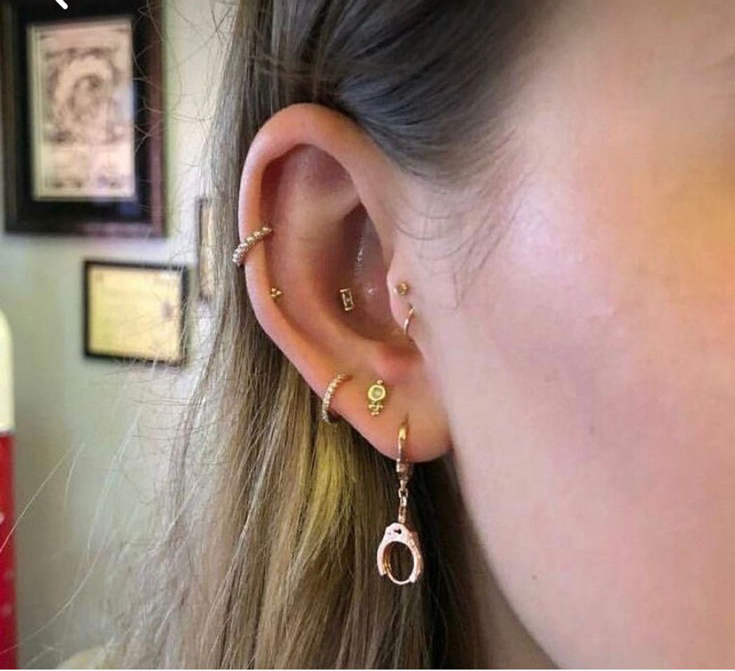 Fashion piercings on ear 