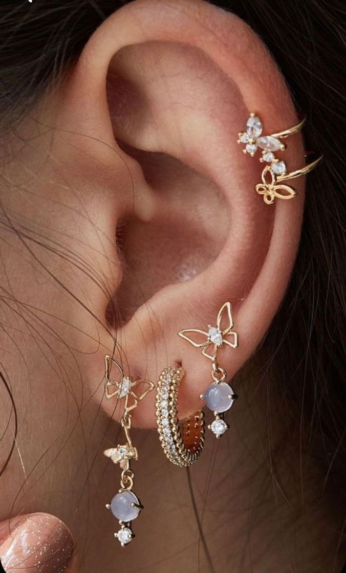 Fashion piercings on ear 