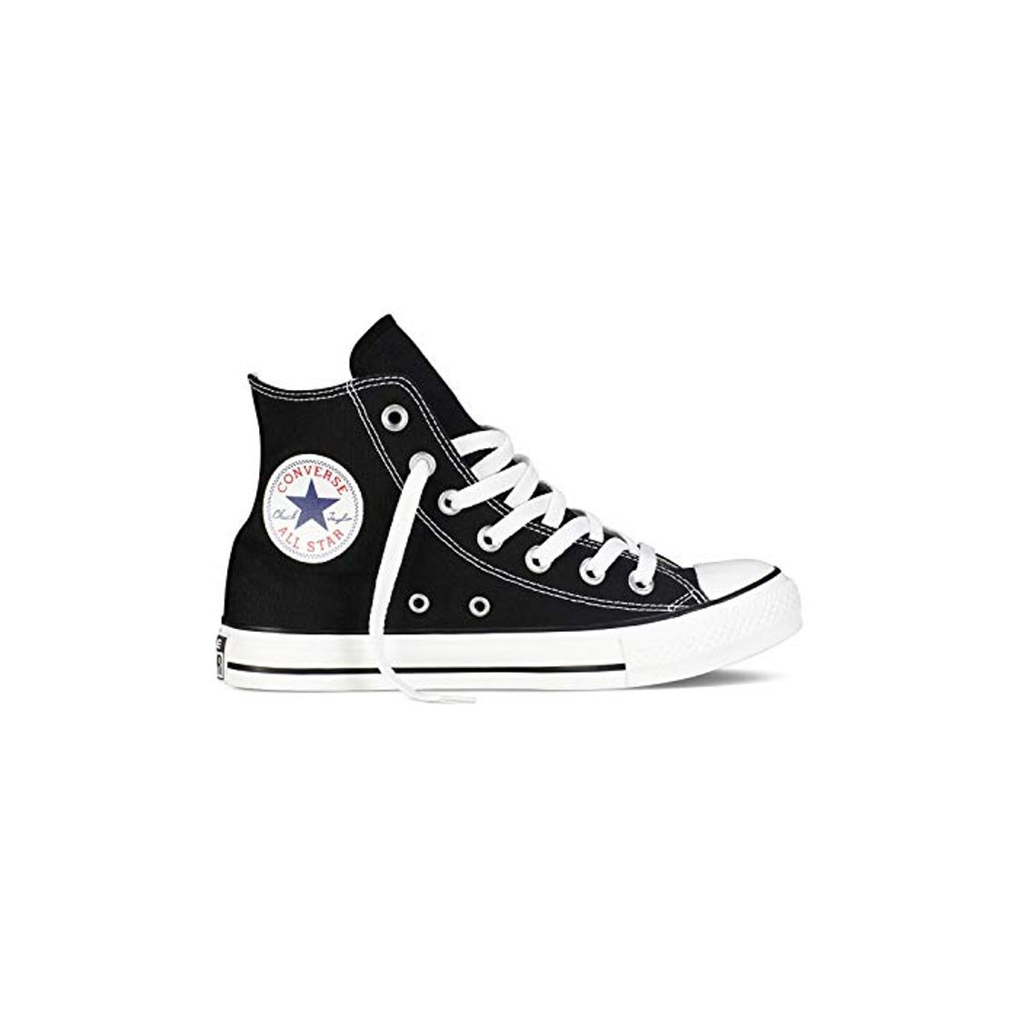 Moda Converse Chuck Taylor All Star High Classic CTAS Hi Unisex Zapatillas de Lona con una Pegatina de 7kmh Negro 1507