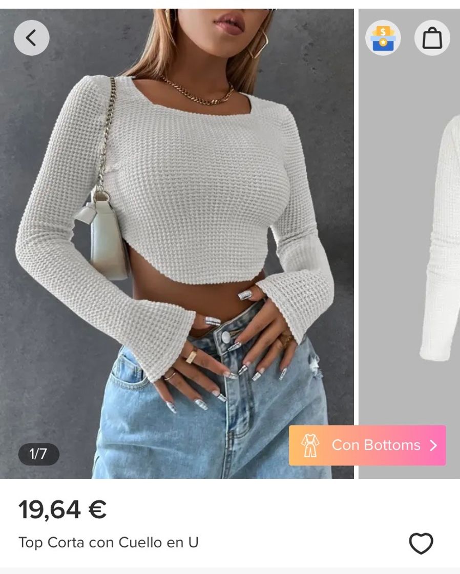 Fashion Top manga larga blanco 