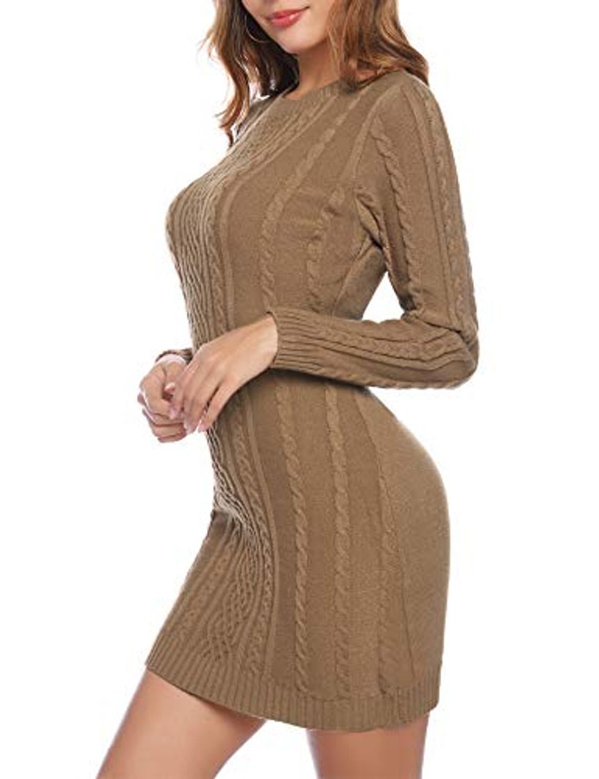 Producto Aibrou Vestido Sueter de Punto Cuello Redondo para Mujer