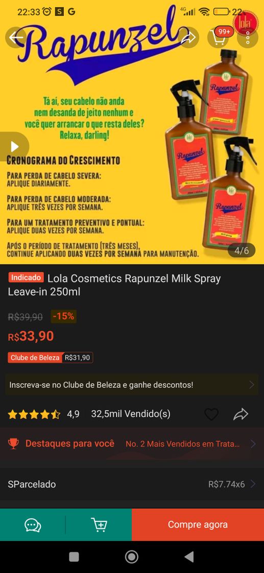 Moda Lola Cosmetics Rapunzel Milk Spray - Leave-in 250ml