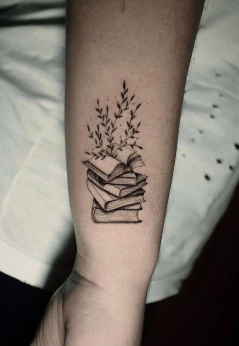 Fashion Tatuagem de livros delicada