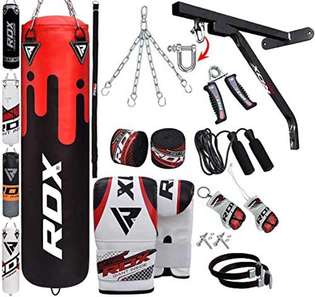 Social RDX Saco de Boxeo Relleno MMA Muay Thai Kick Boxing Artes Marciales con Soporte Pared Cadena Guantes 17PC 4FT 5FT Punching Bag
