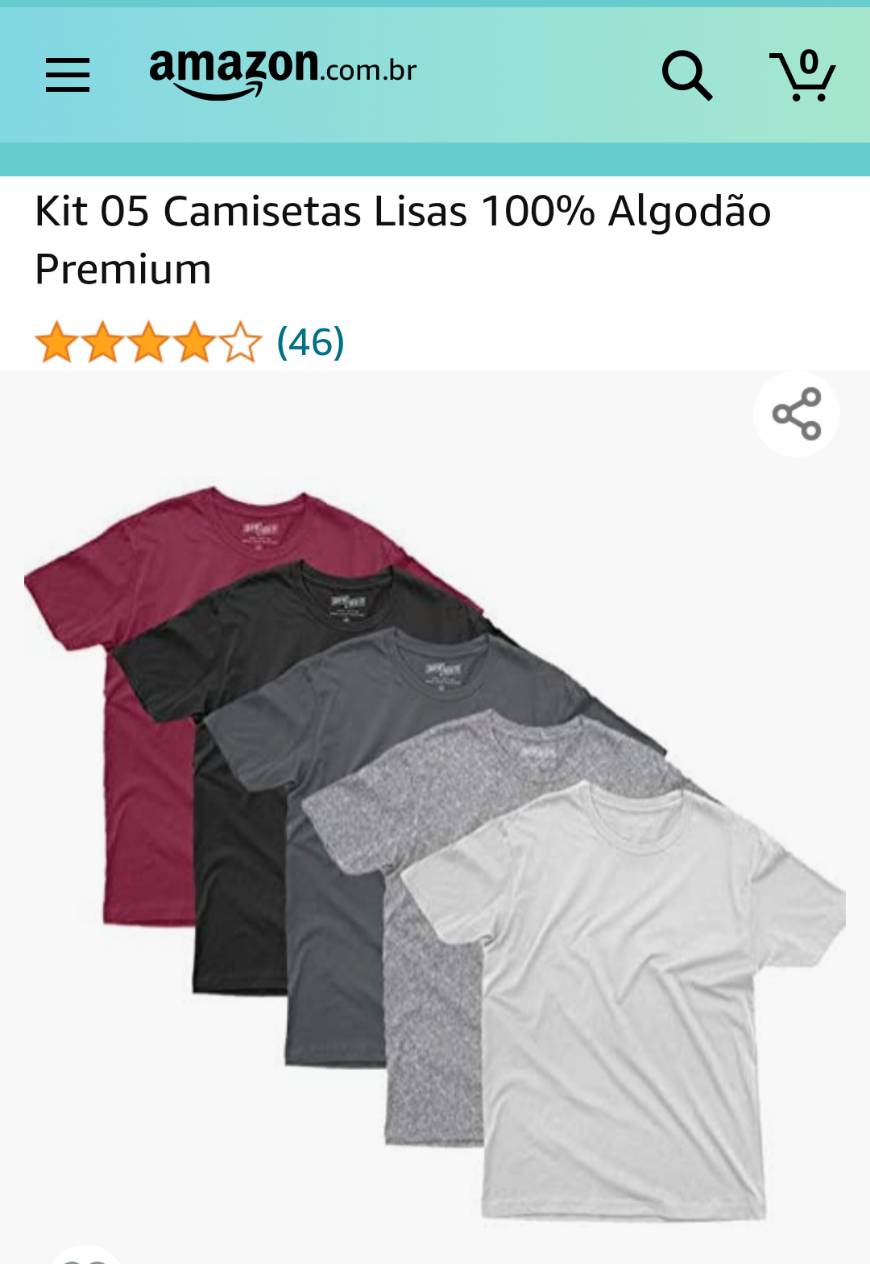 Moda Kit 5 camisas lisas 