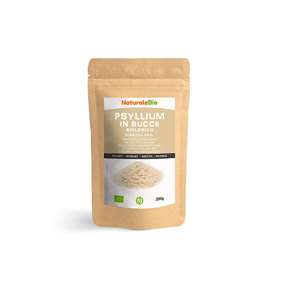 Producto Cáscara de Psyllium Ecológico [99% Pureza] 200g. Psyllium Husk